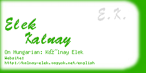 elek kalnay business card